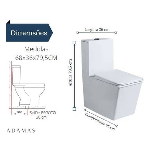 VASO SANITARIO MONOBLOCO ADM-2025 KIT ADAMAS